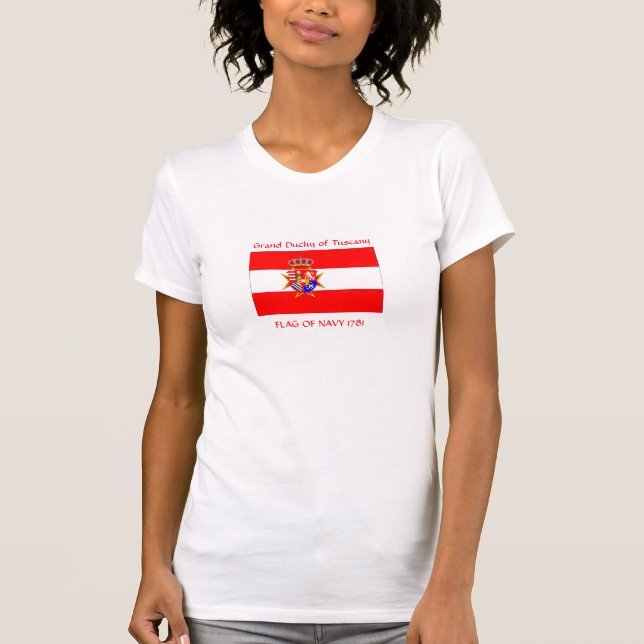 Camiseta Banner branco vermelho Grão-Ducado da Toscana (Frente)