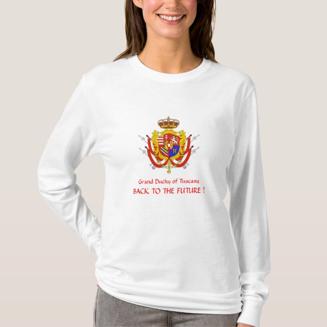 Camiseta Banner branco vermelho Grão-Ducado da Toscana (Frente)