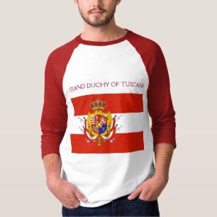 Camiseta Banner branco vermelho Grão-Ducado da Toscana