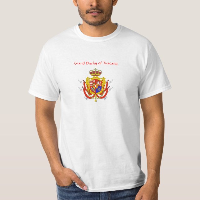 Camiseta Banner branco vermelho Grão-Ducado da Toscana (Frente)