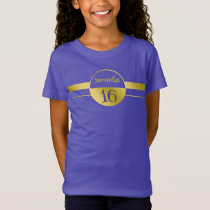 Camiseta Banner Circular Duas Cores - Ouro Claro 2 + nome