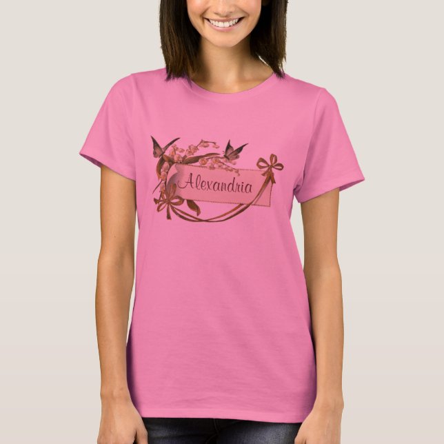 Camiseta Banner da Borboleta Vintage (Frente)