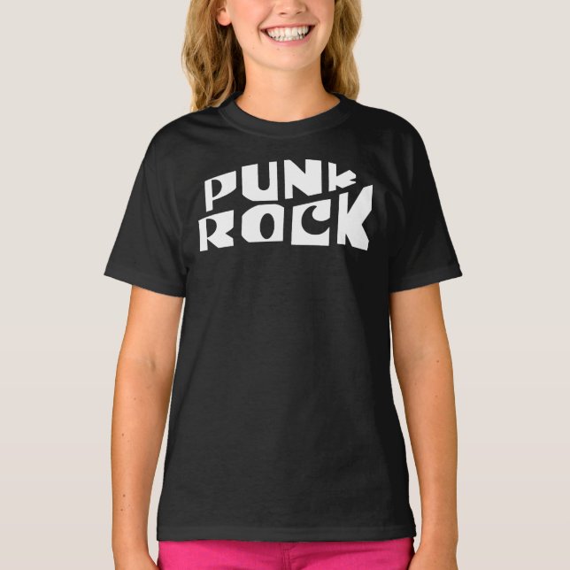 Camiseta Banner de Tipografia de Punk Rock (Frente)