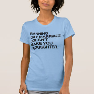 CAMISETA BANNING CASAMENTO GAY NÃO TE TORNA MAIS DIRETO