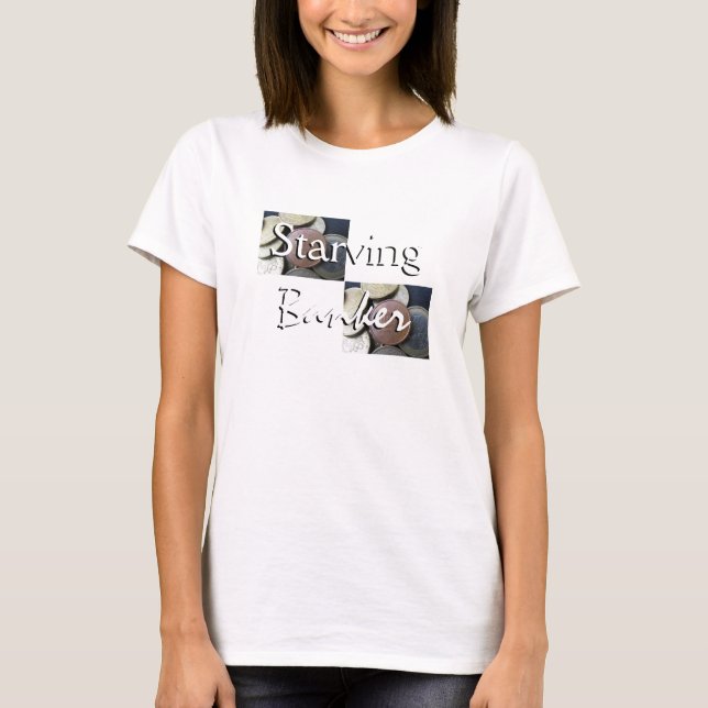 Camiseta Banqueiro faminto em branco (Frente)