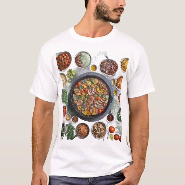 Camiseta Banquete à base de plantas vibrante (Frente)