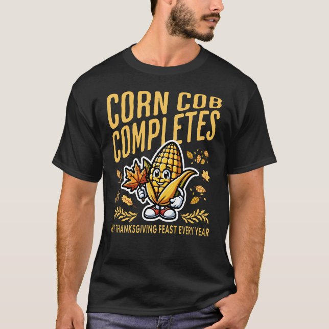 Camiseta Banquete de Ação de Graças do Funny Corn Cob (Frente)