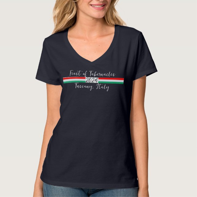 Camiseta Banquete de Tabernags Itália, de V-Neck (Frente)