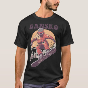 Camiseta Bansko Bulgária Retro Snowboard