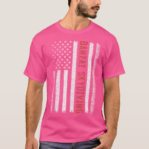 Camiseta Banzai Skydiving American Flag 4 De Julho