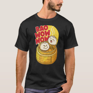 Camiseta Bao Wow Baozi Comida chinesa calça soma vapor asiá