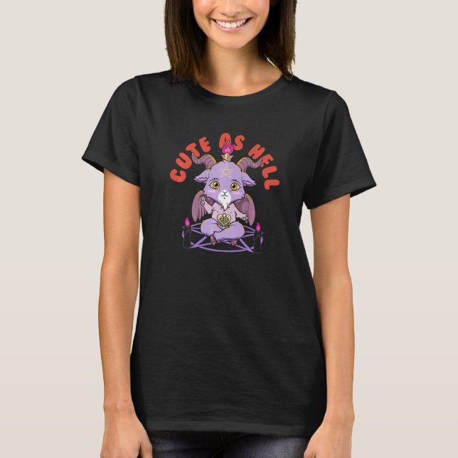 Camiseta Baphomet Fofo Como o Inferno Esotérico Fofo Bode S (Frente)