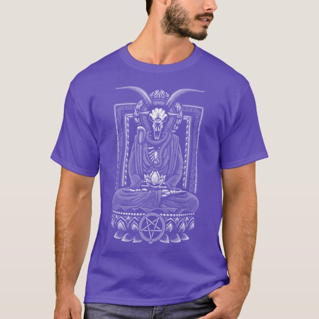 Camiseta Baphomet Nirvana Meia-Tinta Branco vintage (Frente)