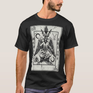 Camiseta Baphomet Oculto Satanás Cabeça de Bode Diabo Carta