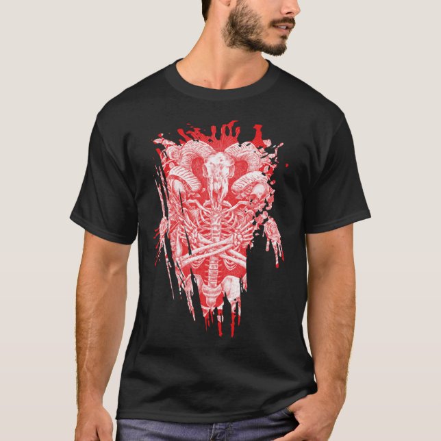 Camiseta Baphomet Satânico de Todos os Capuchos da Satã (Frente)