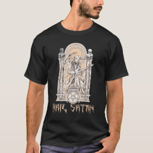 Camiseta Baphomet toca guitarra Satã de granizo 666