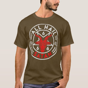 Camiseta Baphomet Todos Louvados Satanás Diabo Bode Bafomet