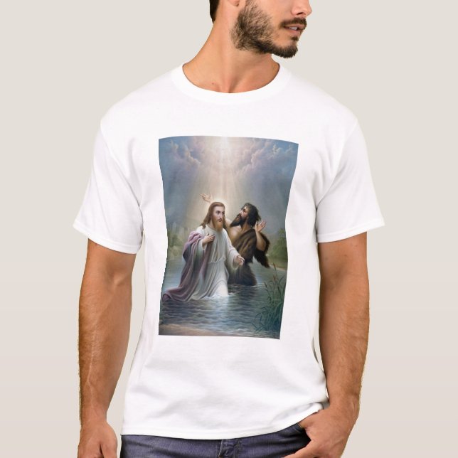Camiseta Baptismo do Jesus Cristo por John The Baptist (Frente)