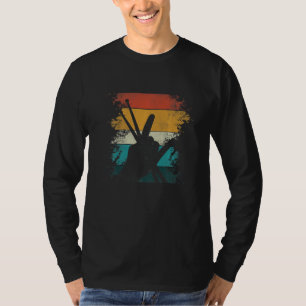 Camiseta Baquetas de Bateria Vintage Rock & Roll Horns Manu