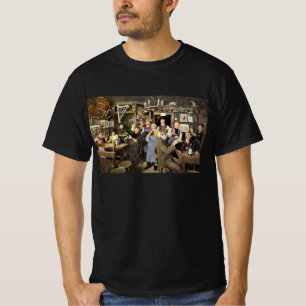Camiseta Bar antigo moído com celebrações Pessoas, uma fest
