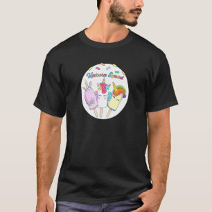 Camiseta Bar ao quadrado do Unicórnio Gelato Ice Lolly Cute