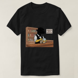 Camiseta Bar de Barman Dinossauro Cerveja Cartoon Engraçado