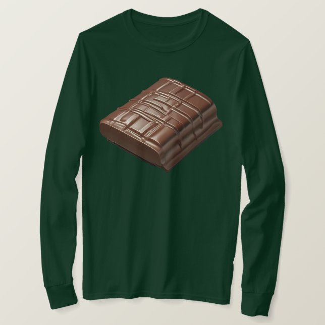 Camiseta Bar de chocolate com manga longa básica (Frente do Design)