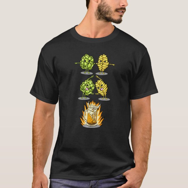 Camiseta Bar de Fusão de Cerveja Malta e Lúpulo de Cevada   (Frente)