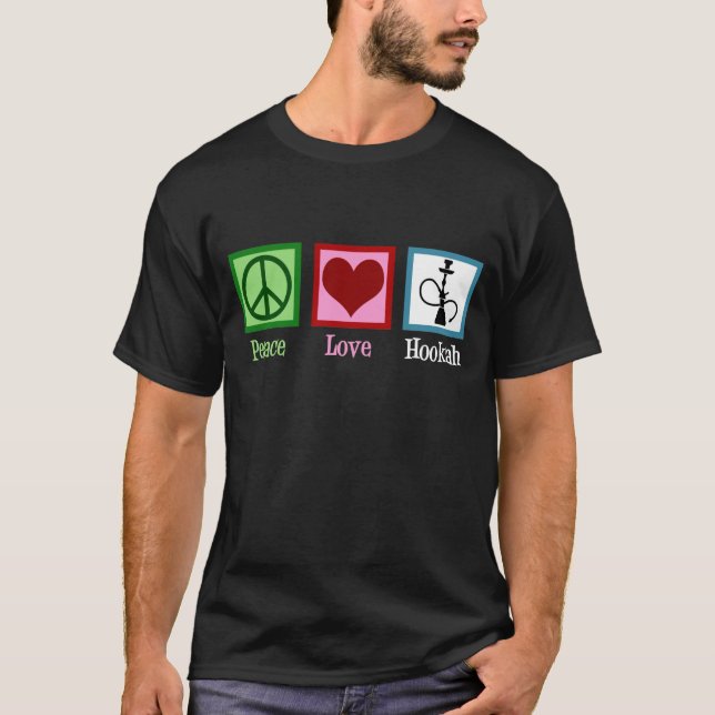 Camiseta Bar de Hookah do Peace Love (Frente)