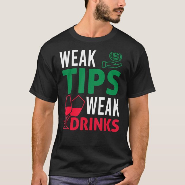 Camiseta Bar do barman Dicas fracas sarcásticas Dicas fraca (Frente)