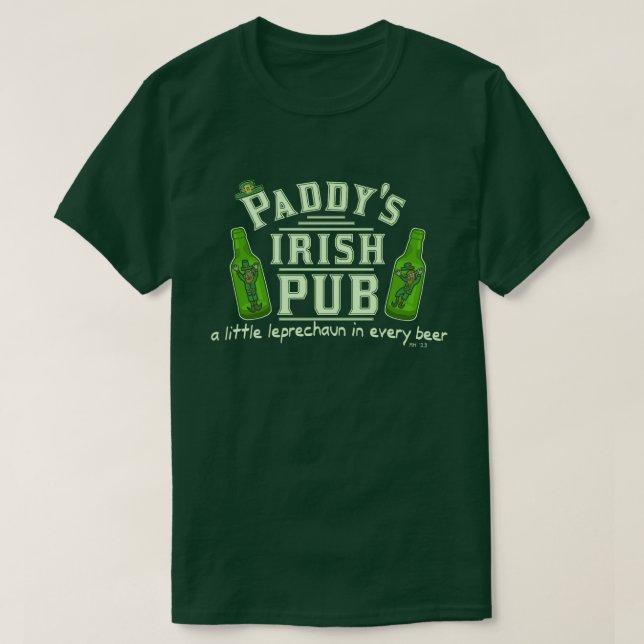 Camiseta Bar do irlandês do Leprechaun de St Patrick (Frente do Design)