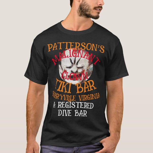 CAMISETA BAR DO TIKI DO CLOWN MALIGNO DE PATTERSON BERRYVIL (Frente)