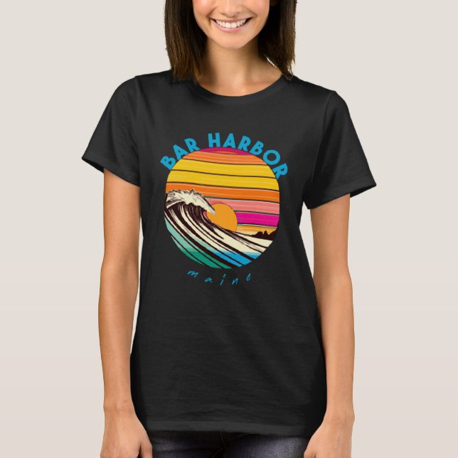 Camiseta Bar Harbor Retro 1980s Beach Style Maine (Frente)