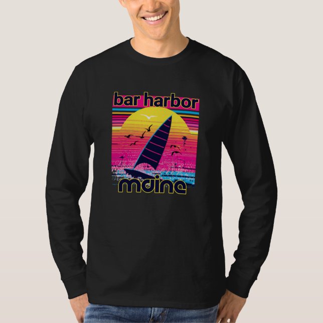 Camiseta Bar Harbor Retro 80s Style Souvenir Beach (Frente)