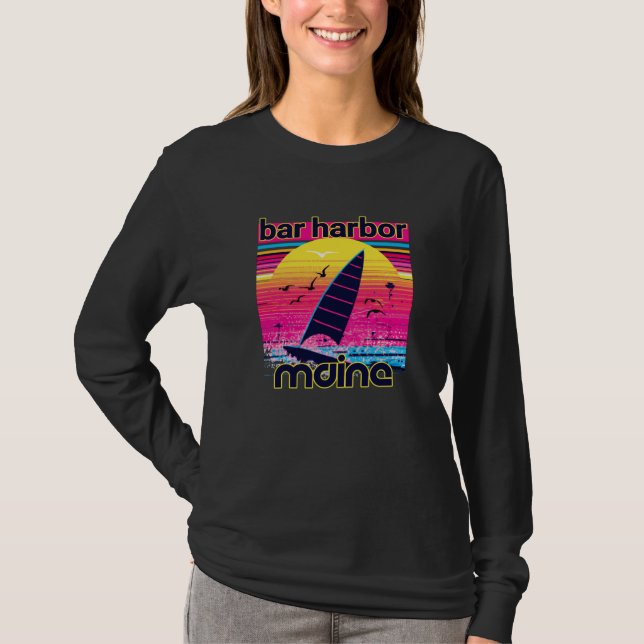 Camiseta Bar Harbor Retro 80s Style Souvenir Beach (Frente)