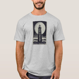 Camiseta Bar Harbour Maine Lighthouse Moon