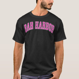 Camiseta Bar Harbour Maine ME Vintage Esporte Design Pink D