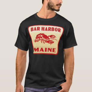 Camiseta Bar Harbour Maine Retro Crachá Tan