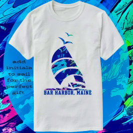 Camiseta Bar Harbour Maine Sailboat Vacation