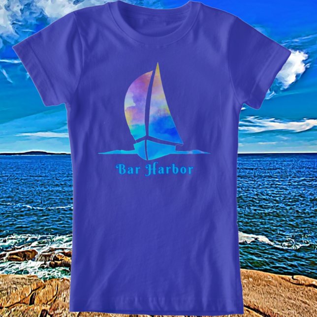 Camiseta Bar Harbour Maine Watercolor (Criador carregado)