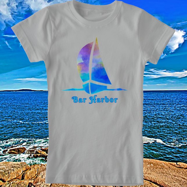 Camiseta Bar Harbour Maine Watercolor (Criador carregado)