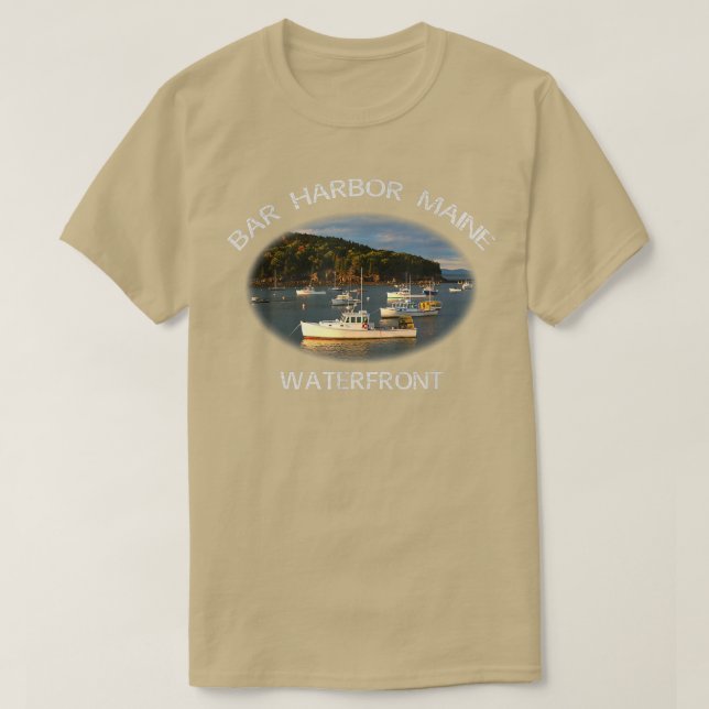 Camiseta Bar Harbour, Maine Waterfront Souvenir (Frente do Design)