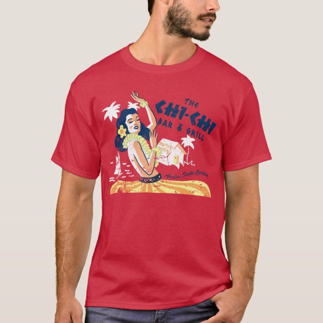 Camiseta Bar Vintage Tiki Chi Chi (Frente)