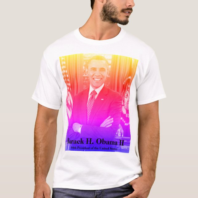 Camiseta Barack H. Obama II, 44 dos Estados Unidos (Frente)