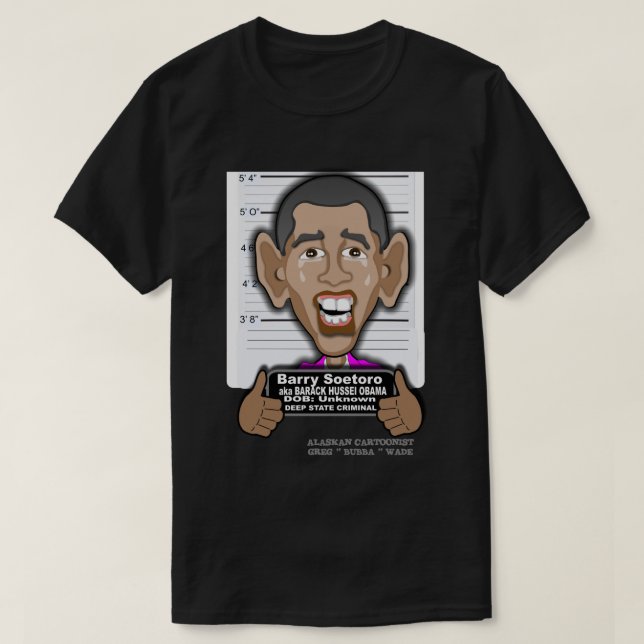 CAMISETA BARACK HUSSEIN OBAMA AKA BARRY SOETORO (Frente do Design)