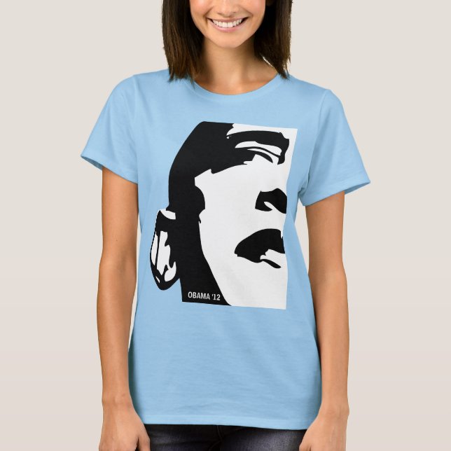 Camiseta Barack Obama 2012 Preto e Branco (Frente)