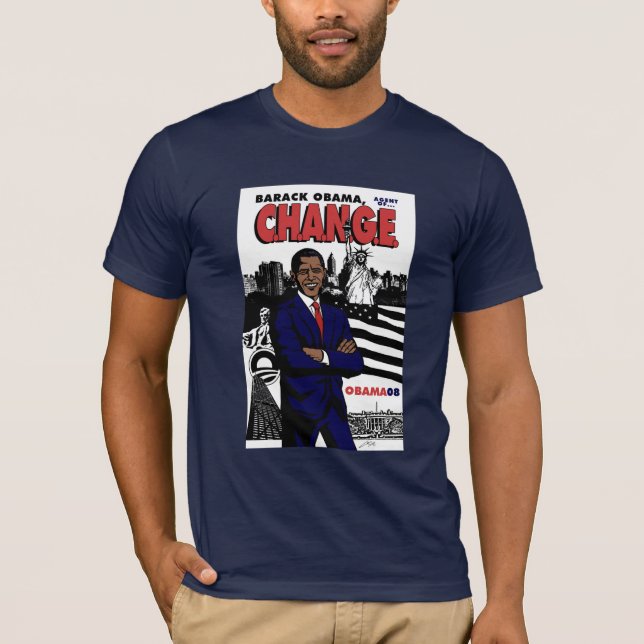 Camiseta Barack Obama: Agente de C.H.A.N.G.E. (Frente)