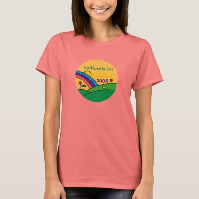 Camiseta Barack Obama California Rainbow (Frente)