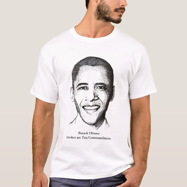 Camiseta Barack Obama - dez mandamentos (Frente)