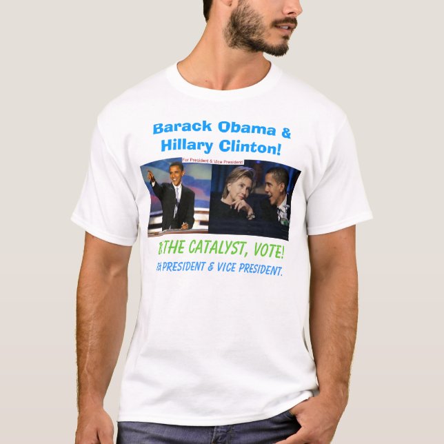 Camiseta Barack Obama e Hillary Clinton (Frente)